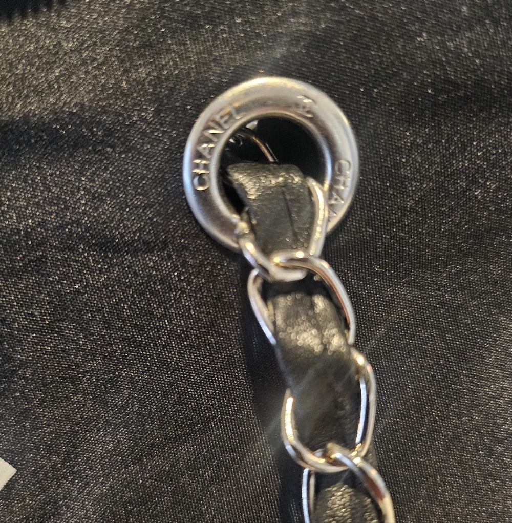 CHANEL GWP Black and Silver Chain-Handle Logo Tote - Picture 4 of 12
